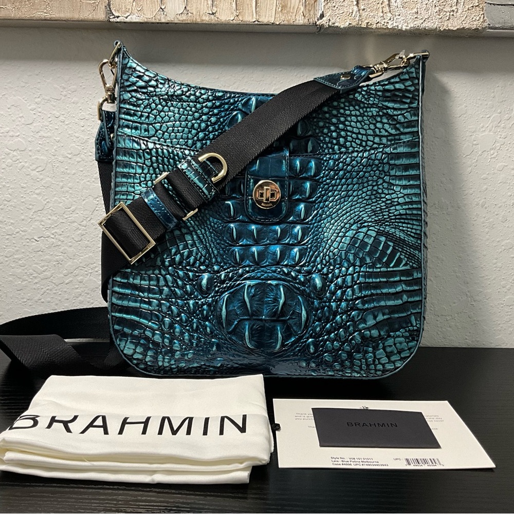 Brahmin Leia BLUE PATINA MELBOURNE W/Eye NWT - Picture 1 of 9